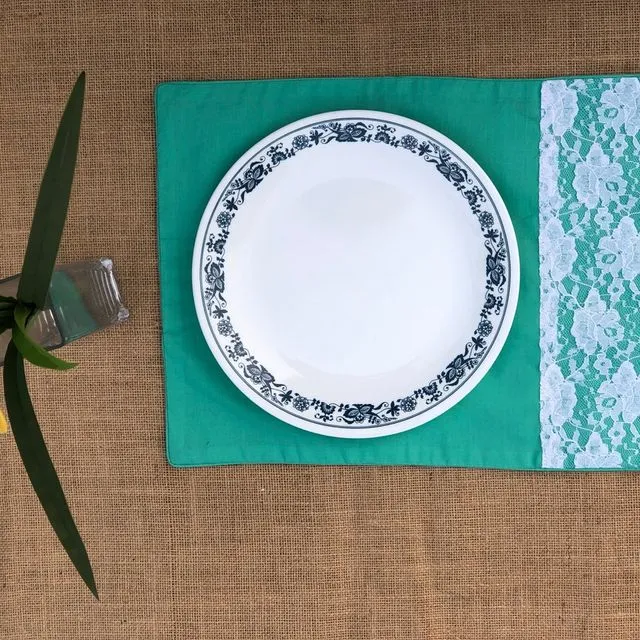 Sea Green Set Of 6 Cotton Placemats