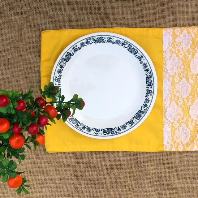 Sunny Yellow Set Of 6 Cotton Placemats