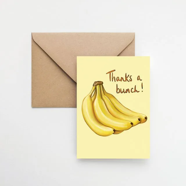 Thanks a bunch - thank you banana A6 greeting card