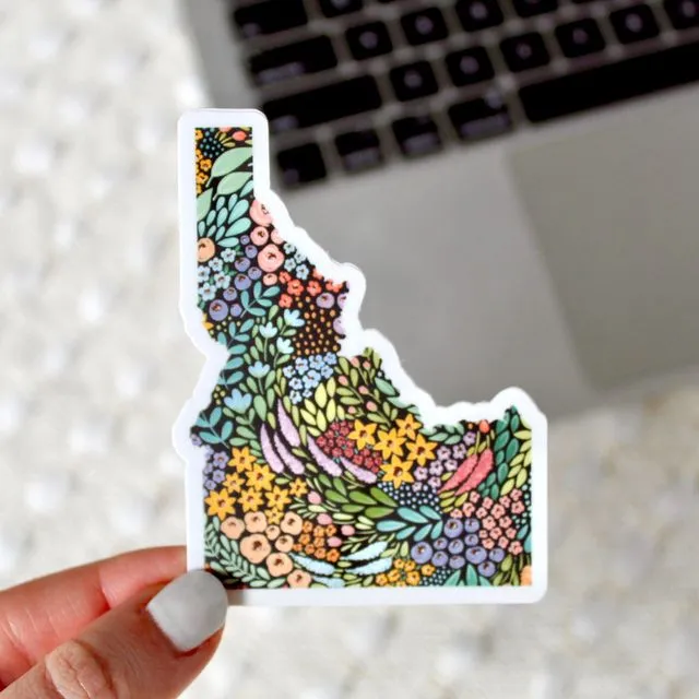 Idaho Floral State Sticker, 3x3 in.