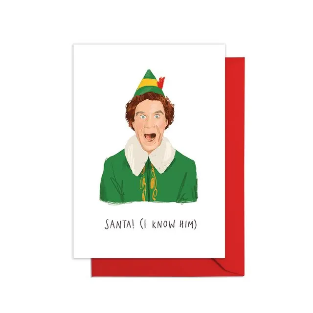Elf A6 Christmas Card - Pack of 6