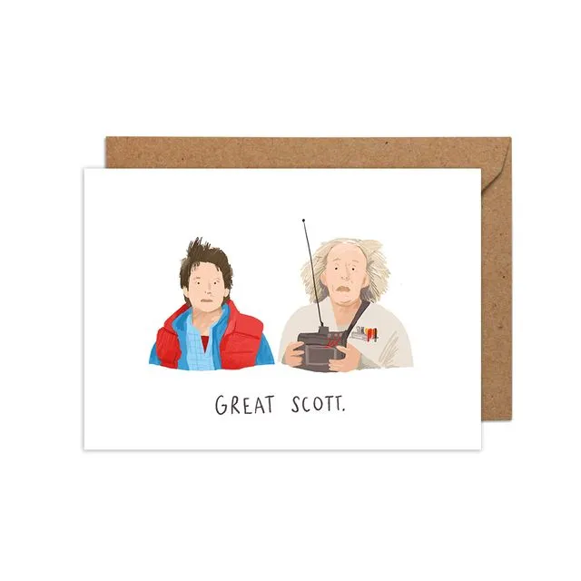 Doc and Marty A6 Greetings Card - Pack of 6