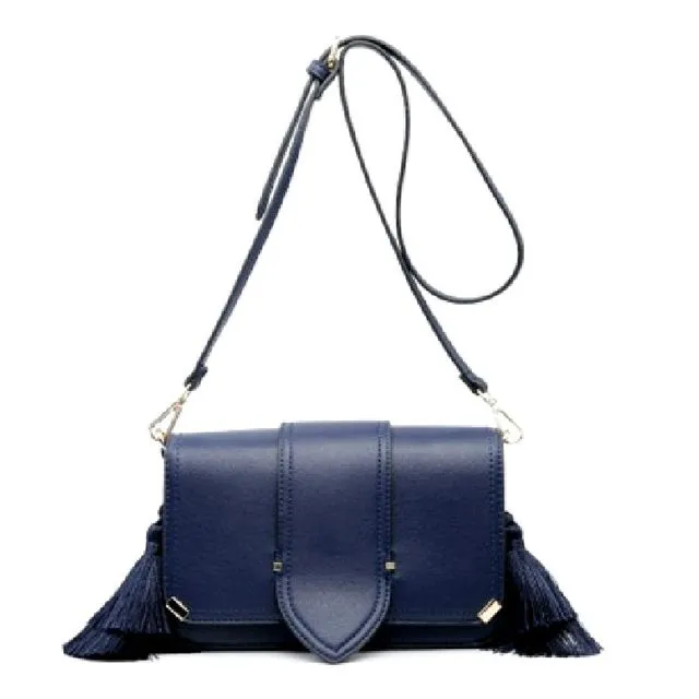 New Womens Tussles cross body bag shoulder stylish tote bag vegan PU leather handbag long strap -LM1354-47A blue