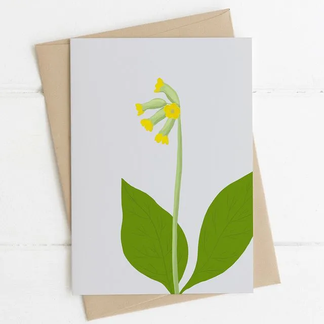 'Cowslip Wildflower' Note Card A6 (Unit of 6 Cards)