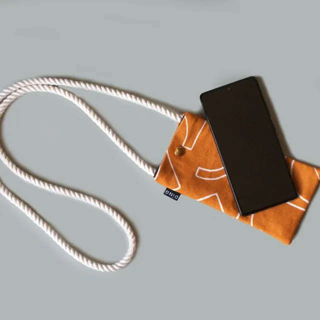 Tan Line neck phone pouch phone