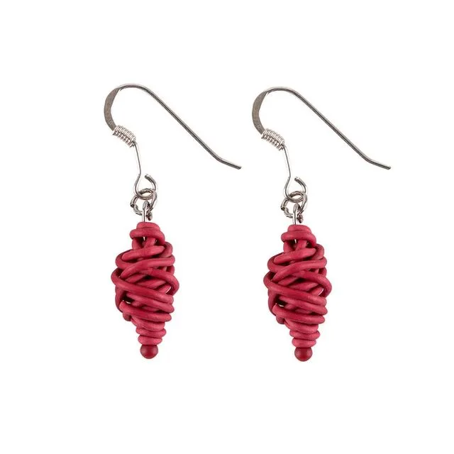 Isla Recycled Electrical Wire Earrings Red