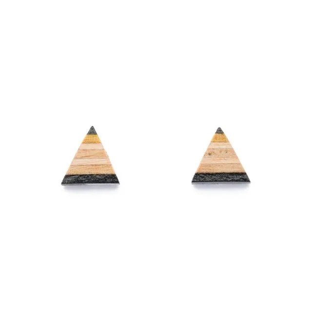 Triangle Recycled Skateboard Stud Earrings