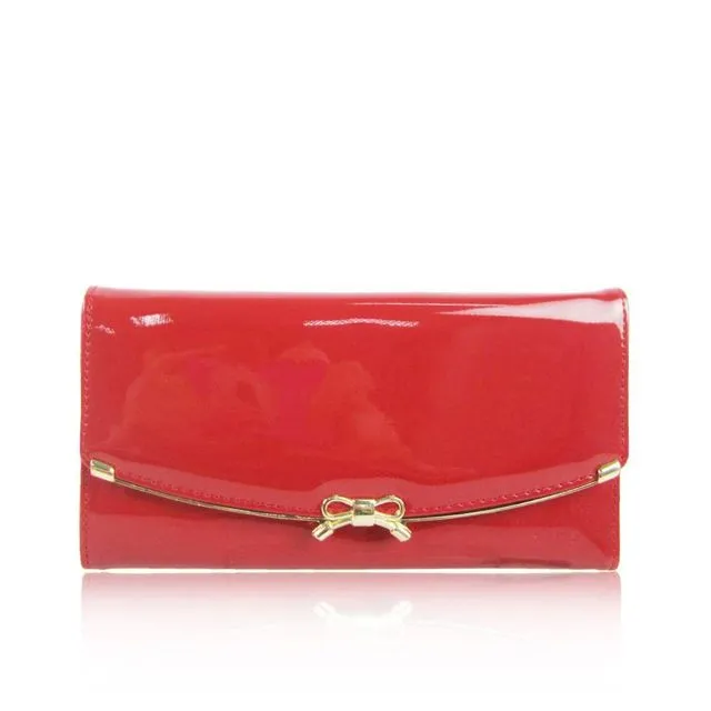 Patent Bow Purse - Red