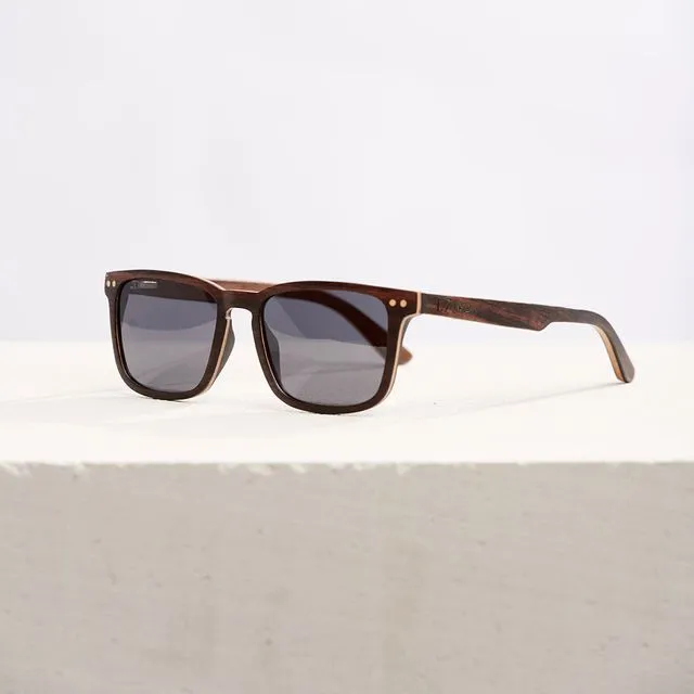 Dzukou Rage - Wooden Sunglasses Women - Polarizing Sunglasses - Sunglasses Women - Bamboo - Wood - UV400 - Gray Lens