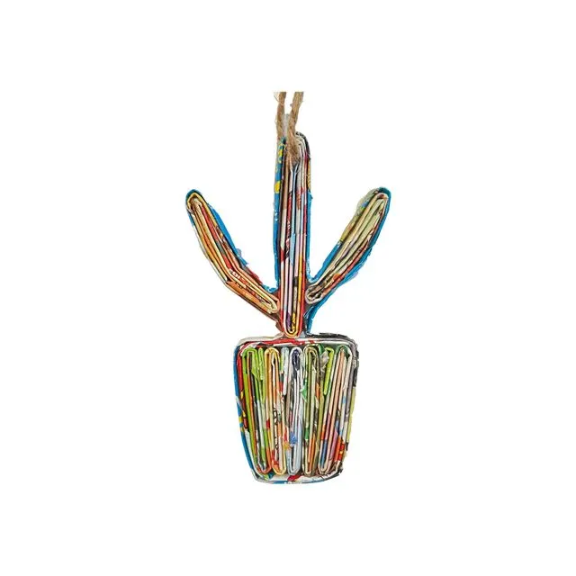 Cactus, Upcycled Ornament Handmade from Recycled Magazine