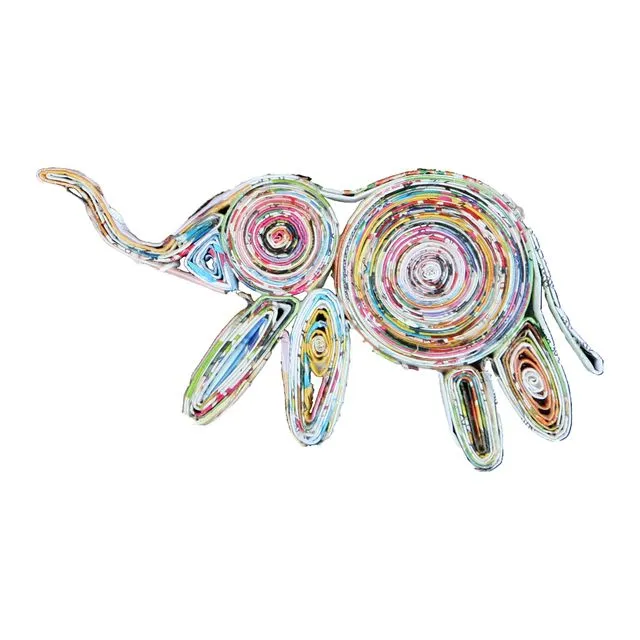 Recycled Handcrafted Quilling Elephant Ornament