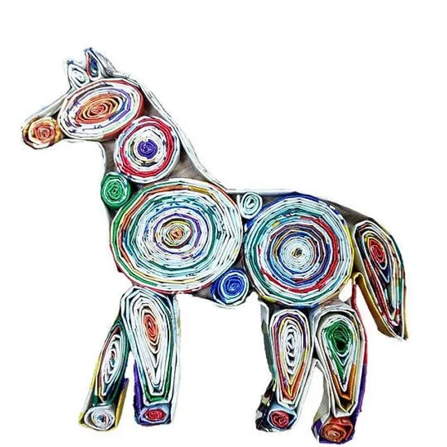 Recycled Magazine, Eco-friendly, Handmade, Quilling Horse Ornament