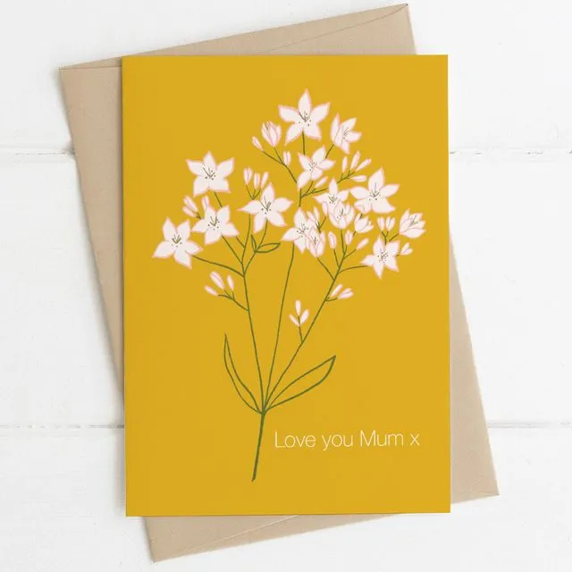 'Love You Mum' Mothers Day Card A6 (Unit of 6 Cards)