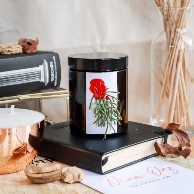 Red wax stamp Soy Candle 5 oz 150 ml