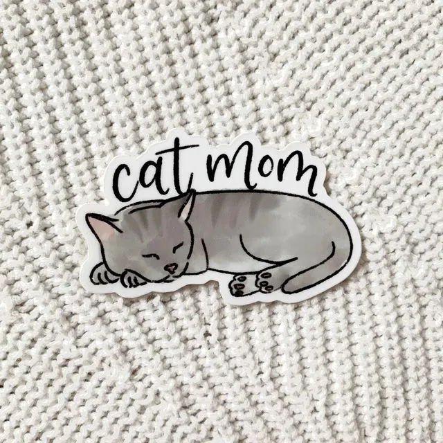 Cat Mom Sticker 3x3 in.
