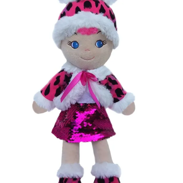 Leila pink Leopard baby doll