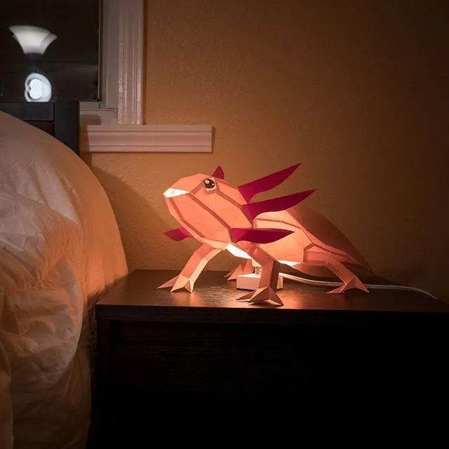 Axolotl 3D Paper Model, Lamp