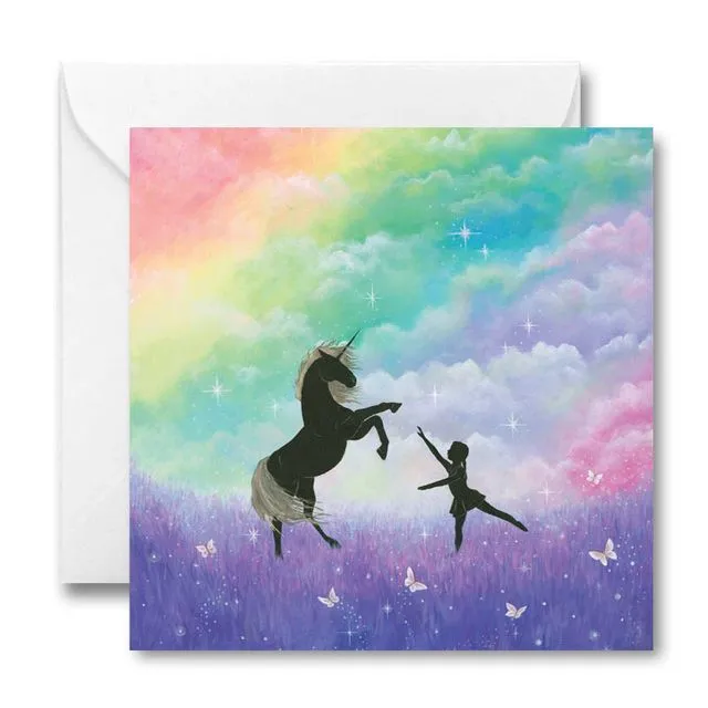 Dance with Unicorns Greeting Card