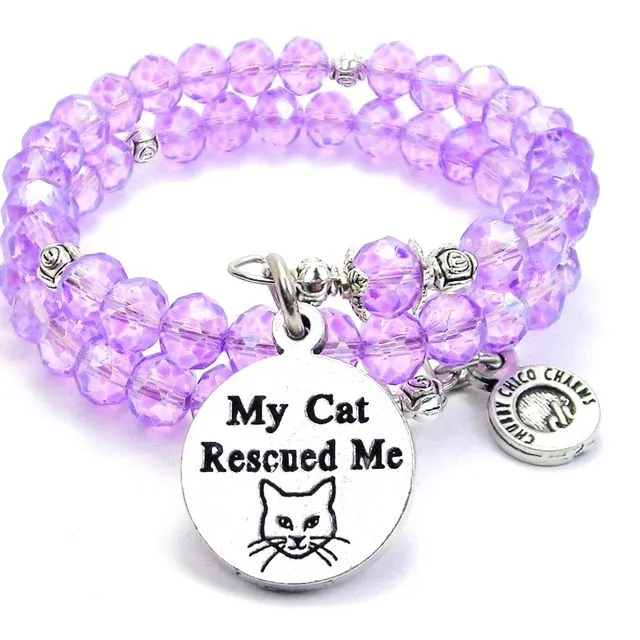 My cat rescued me lavender wrap bangle