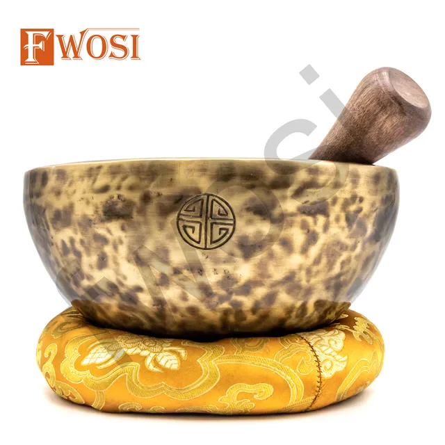 7" Tibetan full moon carving singing bowl | prayer bowls