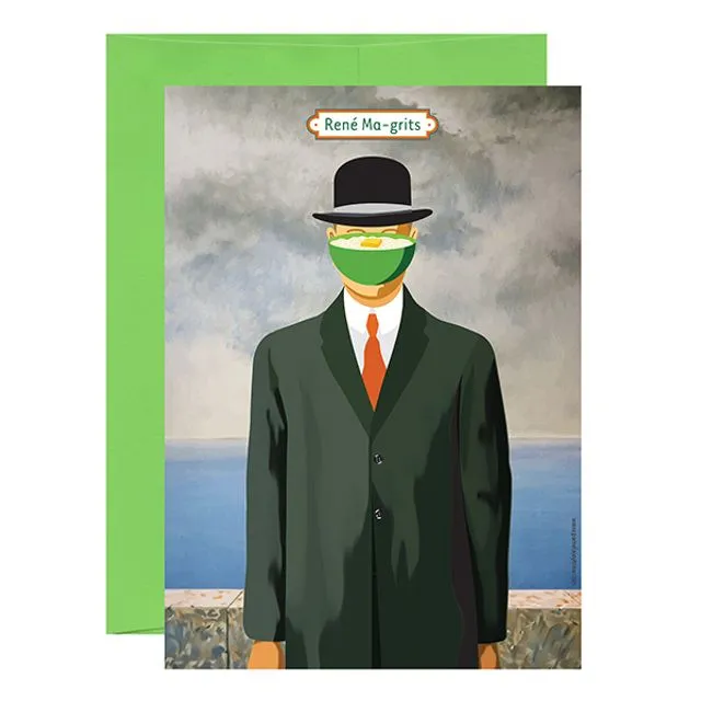 Surreal Meal: René Ma-grits Greeting Card Magritte Art Parody