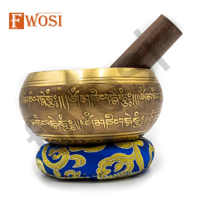 4" Machine made kalash carving singing bowl | meditation bowl