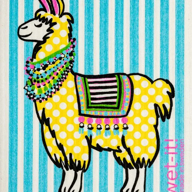 Polka Llama Swedish Cloth