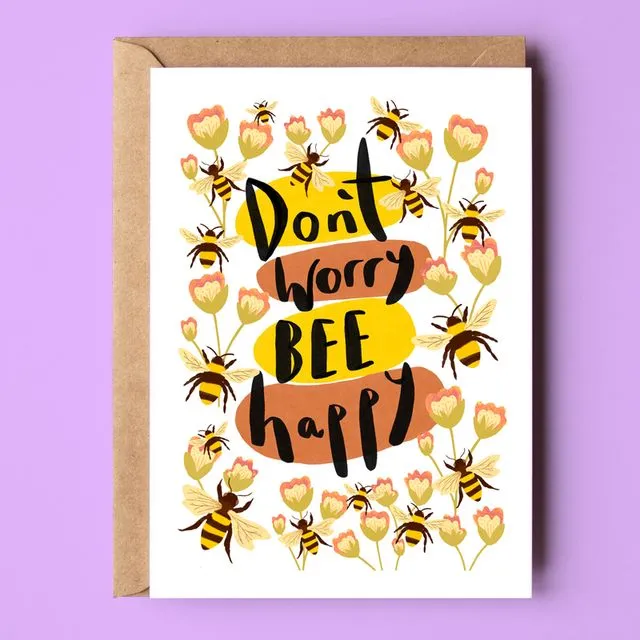 Don't Worry Bee Happy Recycled Card