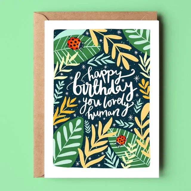 Happy Birthday Lovely Human Recycled Card
