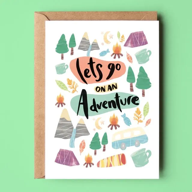 Let's Adventure Recycled Card