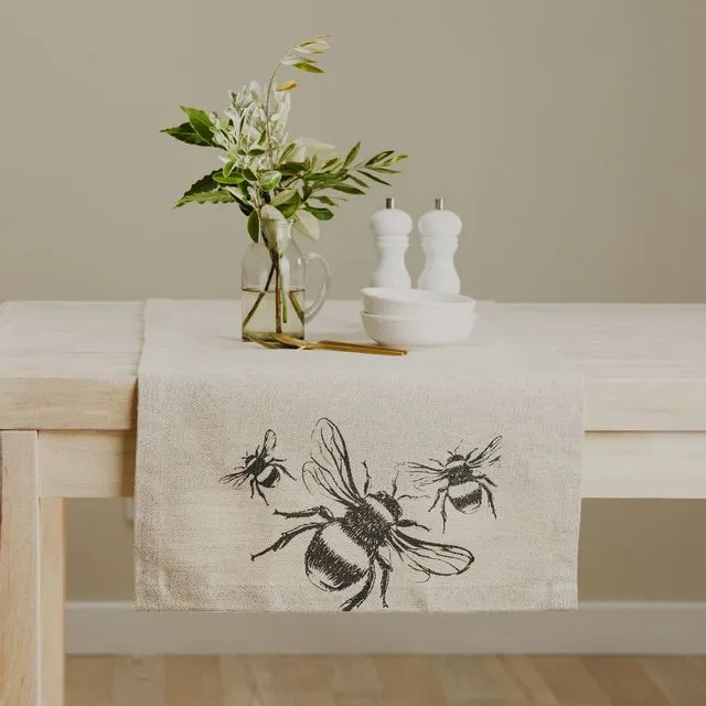 Bee Linen Table Runner
