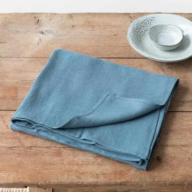 Gray Blue Linen tablecloth