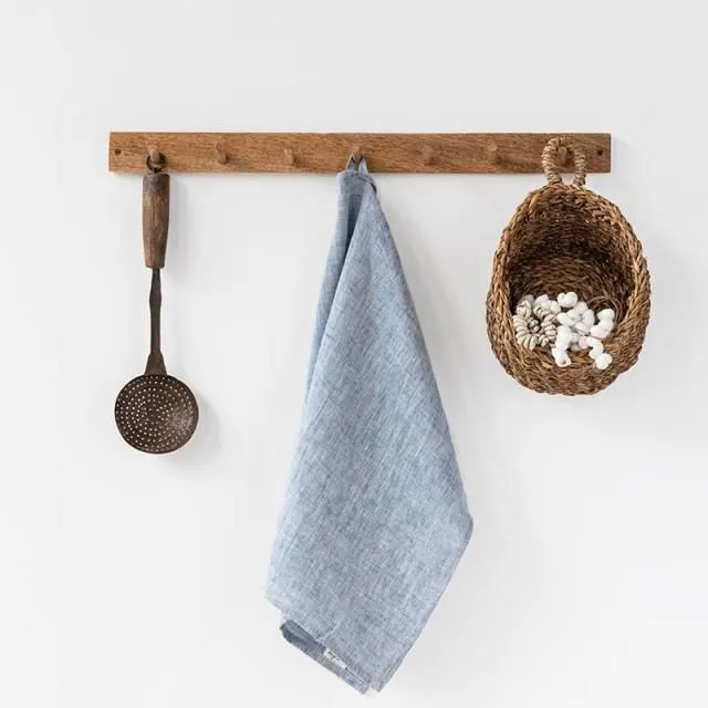Blue melange Linen tea towel
