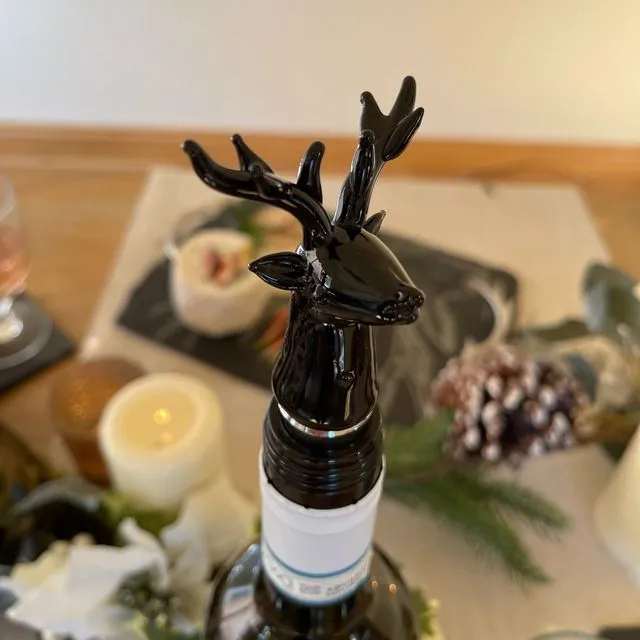 Glass Stag Wine Bottle Stopper