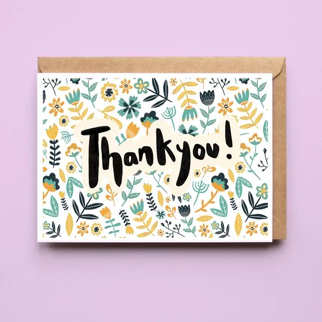 Thank You Floral Recycled Card
