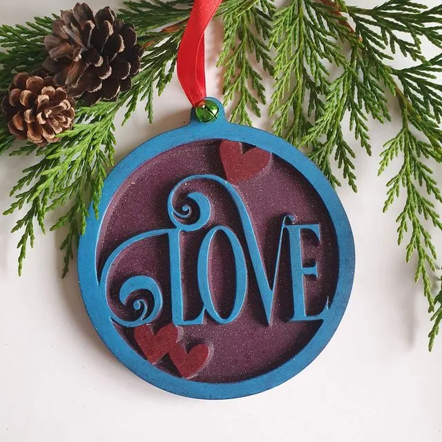 Couple 1st Christmas Decorations, Festive Ornament, Christmas Decor, Xmas Tree Bauble, Love - Violet