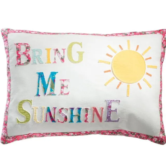 White Applique cushion cover - Bring Me Sunshine