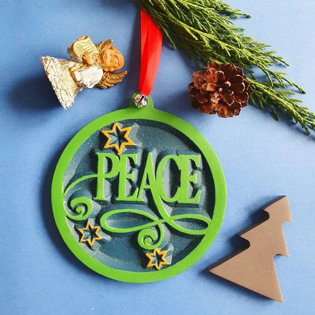 Hanging Christmas Decorations, New Home Gift, Christmas, Gift, Peace - Blue