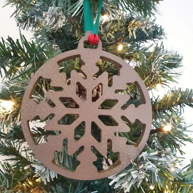 Hanging Christmas Snowflake, Wood Christmas Ornaments, Snowflake - Light Grey