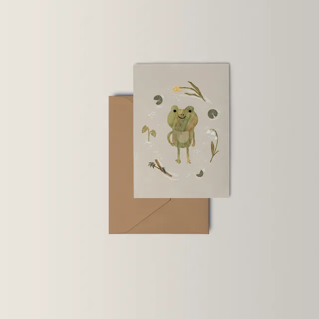 Frog's Portrait A6 Greeting Card