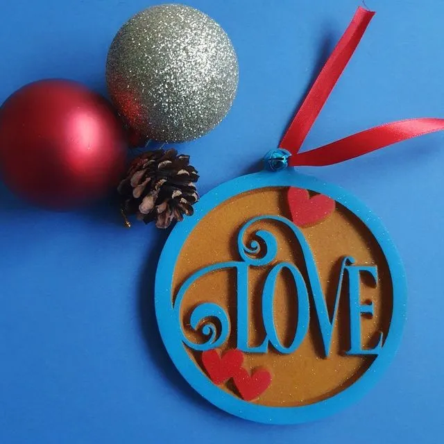 Couple 1st Christmas Decorations, Festive Ornament, Christmas Decor, Xmas Tree Bauble, Love - Yellow