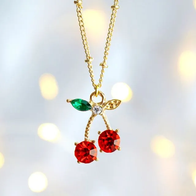 18K Cherry Necklace