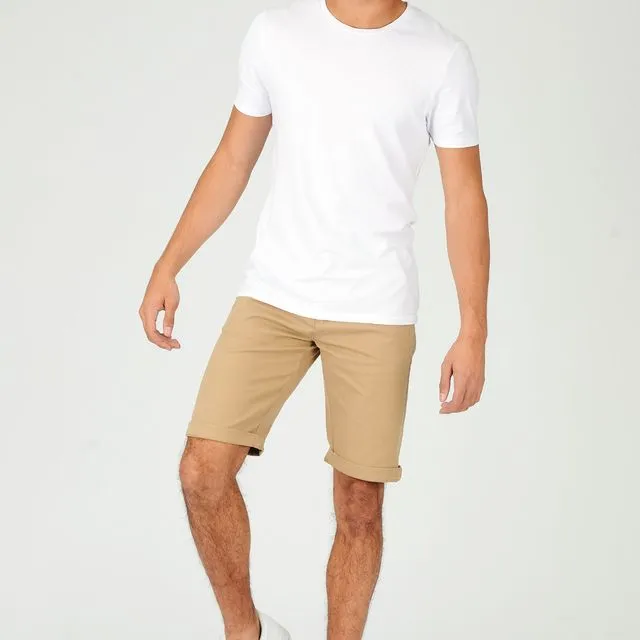 Slim Fit Stretch Chino Shorts - Stone Brown