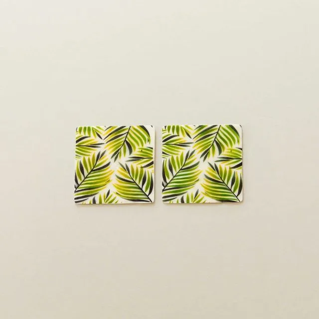 Capiz Coaster Palm Leaf, set of 2 - Shell Coasters | LIKHA