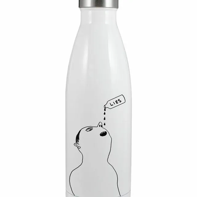 David Shrigley Funny Water Bottle Lies Thermal