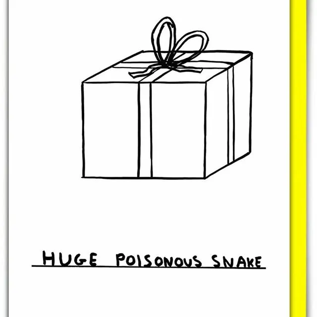 David Shrigley Funny Card Huge Poisonous Snake