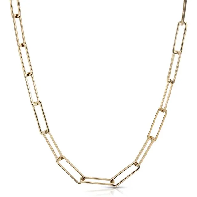 LARGE RECTANGLE LINK EYEWEAR CHAIN GOLD/CLEAR