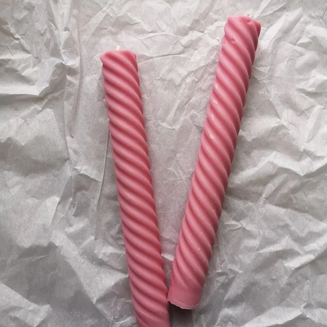 Spiral Taper Candle (Cotton Candy)