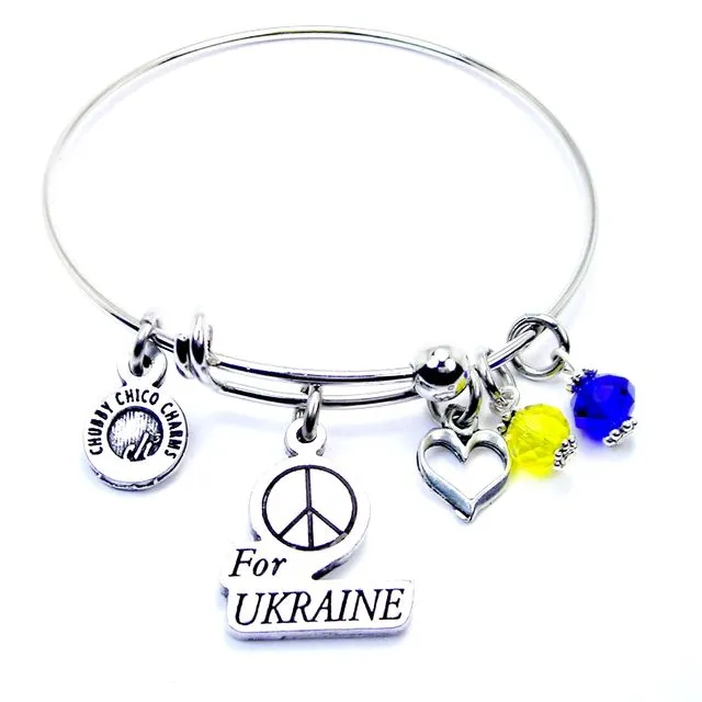 Peace for Ukraine Bangle Bracelet