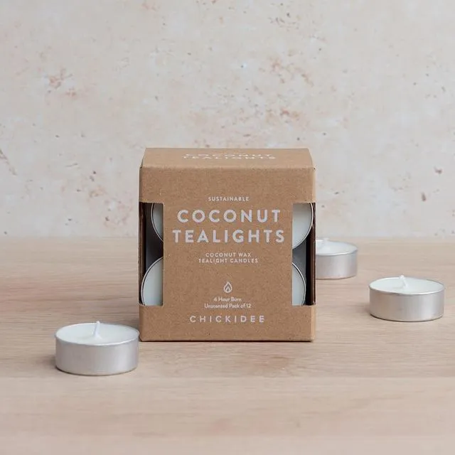 Coconut Wax Tealights - Set of 12